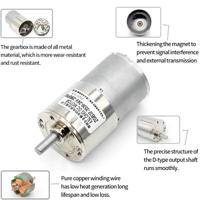 Yüksek torklu 37mm Mikro Delekler Redüksiyon fırçalı DC Motor ZGB37-3530 37mm Mikro Delekler Redüksiyon fırçalı DC Motor 10