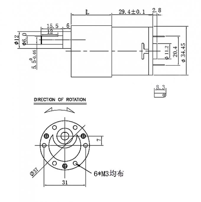 JGB37-3429 12V/24V Fırçalı DC Motor 12V Akıllı Robot Fırçalı DC Motor 24v dişli motor 2