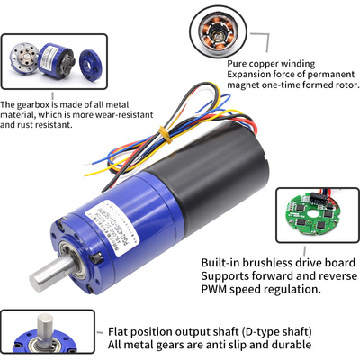 ASLONG PG42-4260 DC fırçasız gezegen vitesini azaltma motoru 24V 80-2500RPM İleri ve geri mikro motor